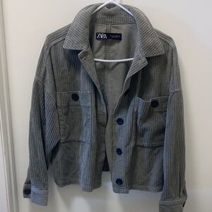 Zara Men's Corduroy Jacket in Gray